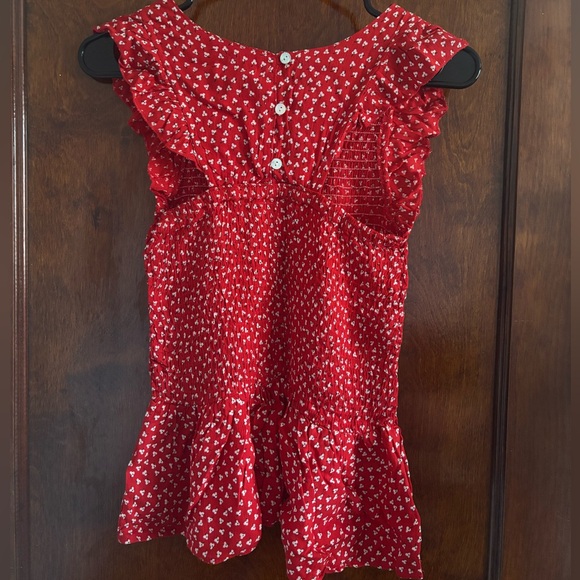 Elegant Red Ruffle Blouse - Picture 3 of 3